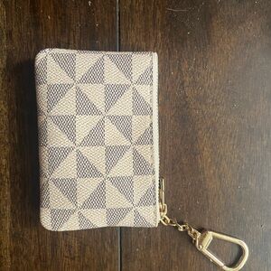 Geometric Pattern Wallet with Gold Clasp
